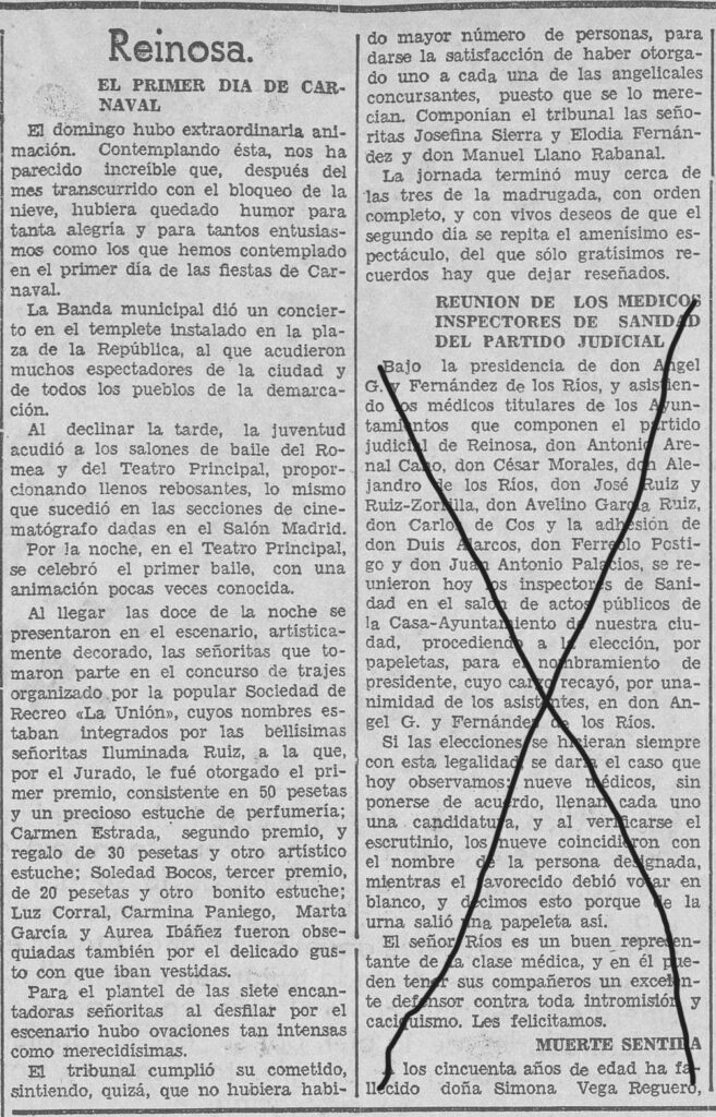 El Cantábrico 5 de marzo de 1935.